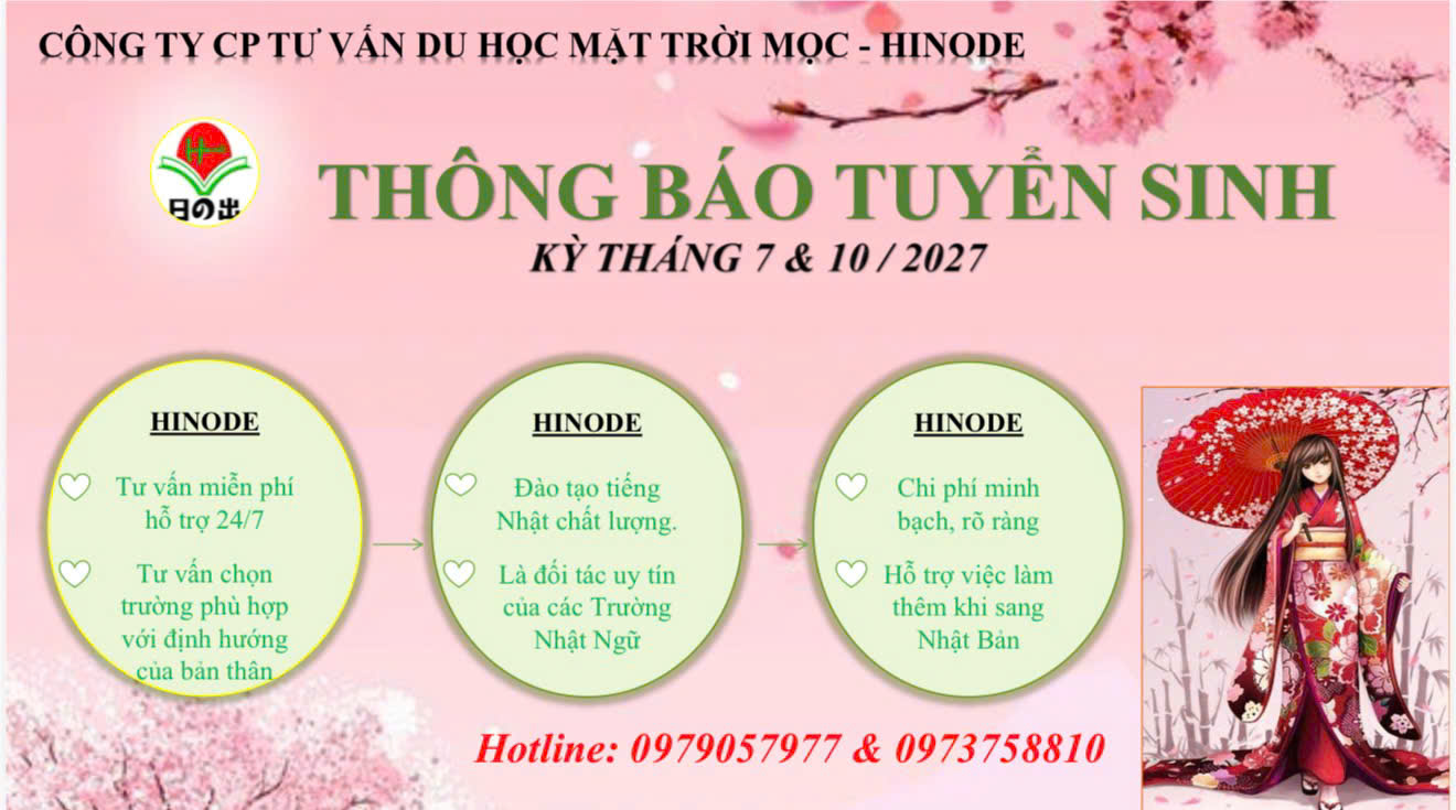 Du học Nhật Bản cùng Hinode!